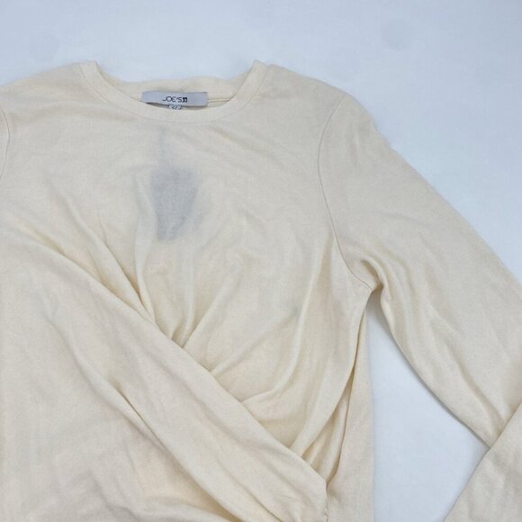 JOE’S JEANS SIZE LARGE LONG SLEEVE TWIST WRAP TOP CREAM Faux Wrap NWT SEE DESC - Picture 6 of 12